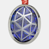 Sphere Blue Sapphire Gemstone Metalen Ornament (Links)