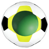 Sphère verte sur ballon de football jaune (Tourné)