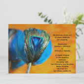 Sphères de paon avec Faire-part de mariage orange (Debout devant)