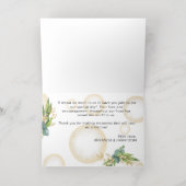 Sphères d'or et Carte de remerciements de Mariage  (Couchage intérieur)