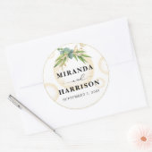 Sphères d'or et Sticker Mariage botanique (Enveloppe)