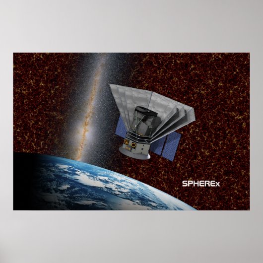 SPHEREx Galaxy Hunter Spacecraft Poster (Voorkant)