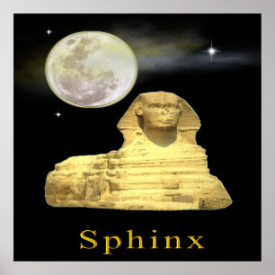 sphinx bij nacht poster