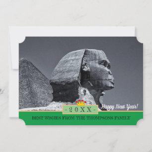 Sphinx, Caïro en gelukkig Nieuwjaar! Kaart/Egypte Feestdagenkaart