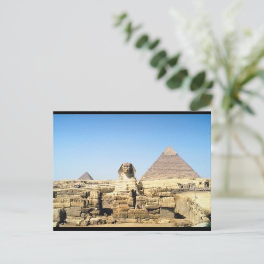 Sphinx en piramide briefkaart (Staand voorkant)