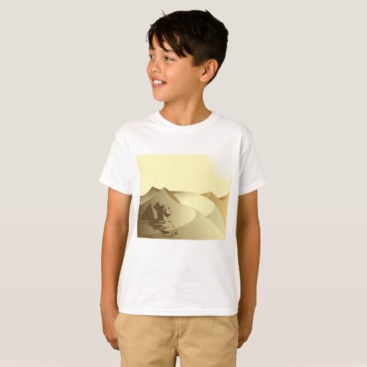 Sphinx in de woestijn t-shirt (Voorkant volledig)