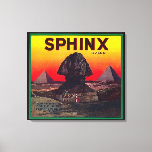Sphinx Oranje LabelLindsay, CA Canvas Afdruk (Voorkant)