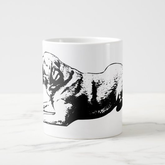 Sphinx Pause - Gouden blik Extra Grote Beker (Voorkant)