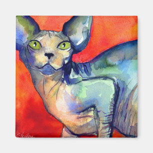 Sphinx sphynx cat #6 schilderij magneet