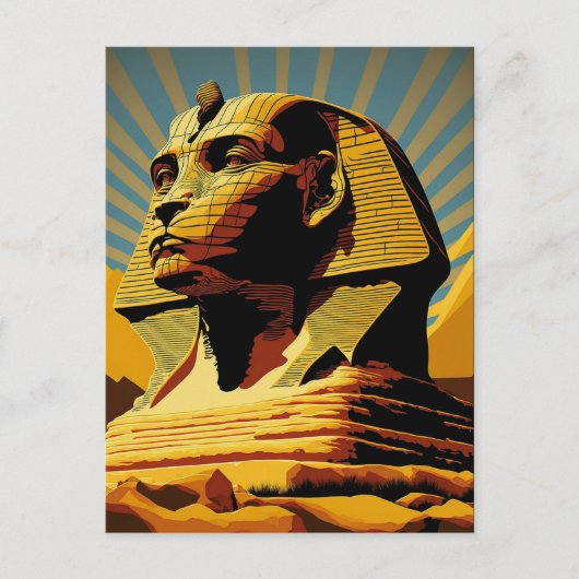 Sphinx Wonders of the World Pop Art Briefkaart (Voorkant)