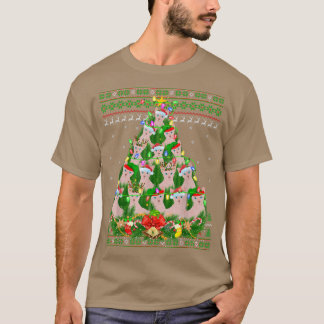 Sphyn Cat Xmas Lighting Tree Sphyn Cat Ugly Christ T-shirt