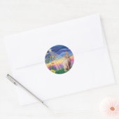 Sphynx Cat 1 - Schemering Ronde Sticker (Envelop)