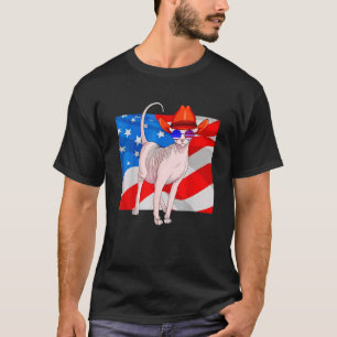Sphynx Cat 4h van juli Patriottisch Amerikaans vla T-shirt