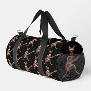 Sphynx Cat Bass Player Muzikant Gym Duffle Bag Plunjezak