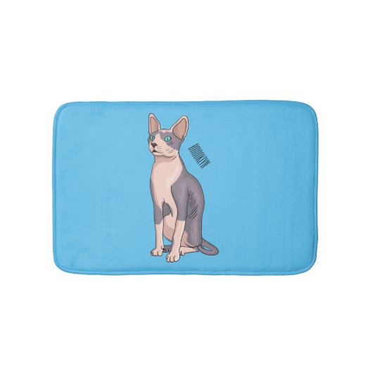 Sphynx cat cartoon illustration badmat (Voorkant)