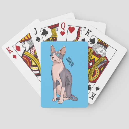 Sphynx cat cartoon illustration pokerkaarten (Achterkant)