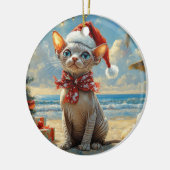 Sphynx Cat Christmas  Beach Keramisch Ornament (Links)