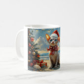 Sphynx Cat Christmas Beach Koffiemok (Voorkant links)