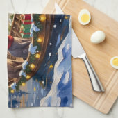 Sphynx Cat Christmas Boat Holiday Theedoek (Quarter Fold)