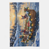 Sphynx Cat Christmas Boat Holiday Theedoek (Verticaal)