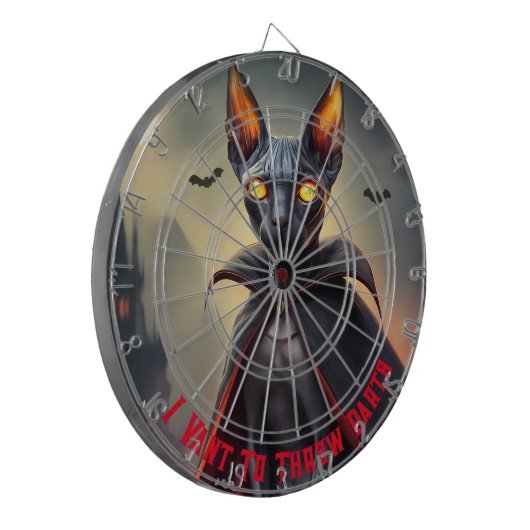 Sphynx Cat Dracula Grappige gezegden DartBoard Gam Dartbord (Voorkant Links)