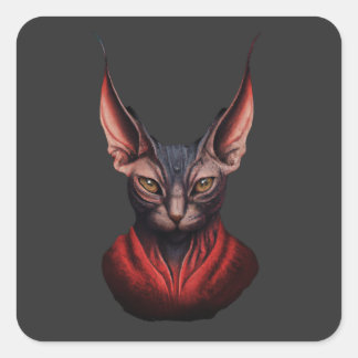 Sphynx Cat Half Cat, Half Devil, Master Sphynx #1 Vierkante Sticker