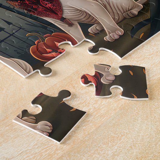 Sphynx Cat Halloween Spooky Legpuzzel (Zijkant)
