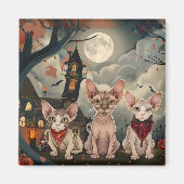 Sphynx Cat Halloween Spooky Magneet (Voorkant)