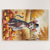 Sphynx Cat in Autumn verlaat Thanksgiving Legpuzzel (Horizontaal)