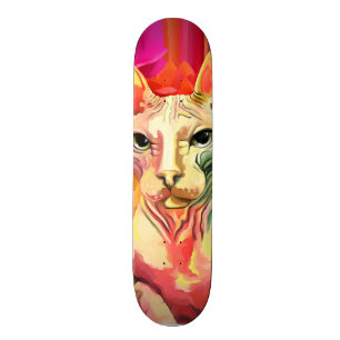 Sphynx Cat in bloemen. Skateboard