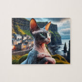 Sphynx Cat Jigsaw Puzzle Cliffs de Moher Irlande (Horizontal)