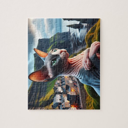 Sphynx Cat Jigsaw Puzzle Cliffs de Moher Irlande (Vertical)