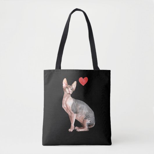 Sphynx Cat Lover Kitten Heart Draagtas (Voorkant)