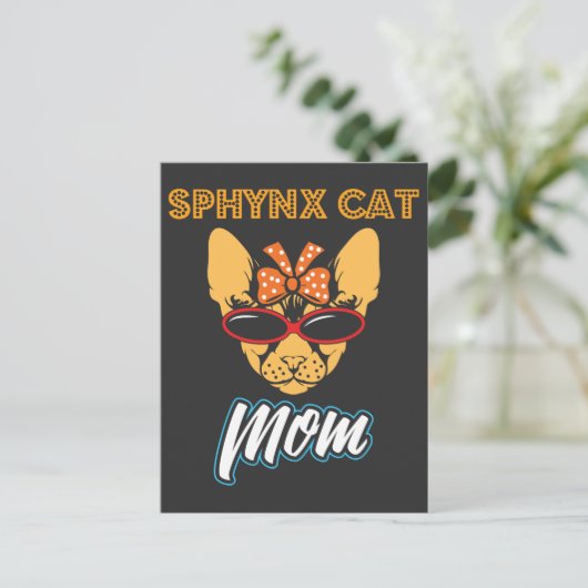 Sphynx Cat Mama draagt Bandana Briefkaart (Staand voorkant)