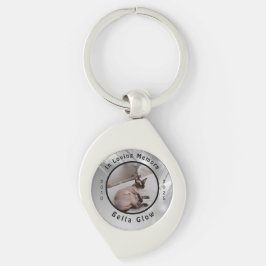 Sphynx Cat Memorial Silver Remembrance Art Sleutelhanger