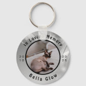 Sphynx Cat Memorial Silver Remembrance Art Sleutelhanger (Voorkant)