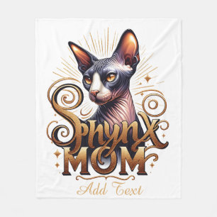 Sphynx Cat Mom Gooi Fleece Deken Crazy Cat Lady