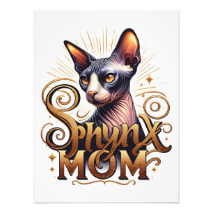 Sphynx Cat Mom Poster d'art Imprimer Fête des mère