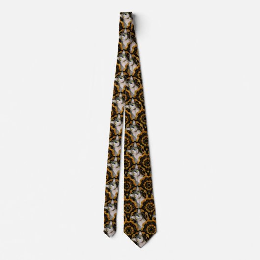 Sphynx Cat Ninja Black en Gold Retro Style Stropdas (Achterkant)