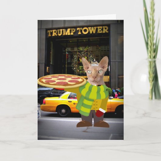 SPHYNX CAT - PIZZA LIVRAISON CARTE D'ANNIVERSAIRE (Devant)