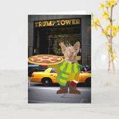 SPHYNX CAT - PIZZA LIVRAISON CARTE D'ANNIVERSAIRE (Fleur jaune)