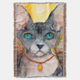 Sphynx Cat Portrait Feline Lovers Dream Gift Deken