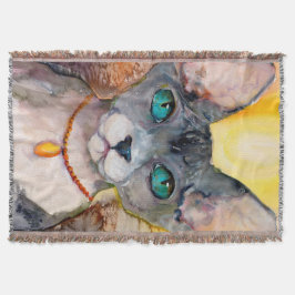 Sphynx Cat Portrait Feline Lovers Dream Gift Deken