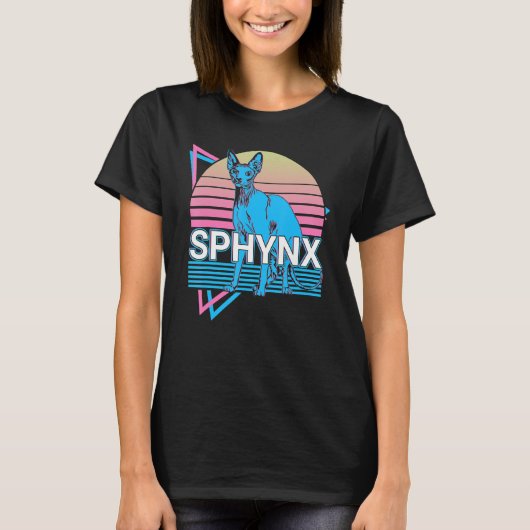 Sphynx Cat Retro T-shirt (Voorkant)
