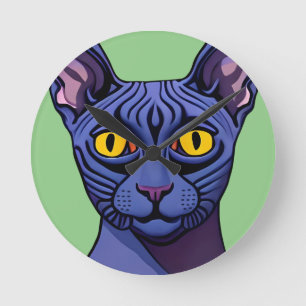 Sphynx Cat Ronde Klok