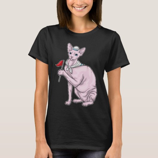 Sphynx Cat Sailor Flag T-shirt (Voorkant)