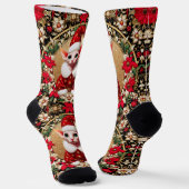 Sphynx Cat Santa Elf Xmas Crew Sokken (Gebogen)