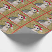Sphynx Cat Santa Floral Kerstmis Cadeaupapier (Hoek)
