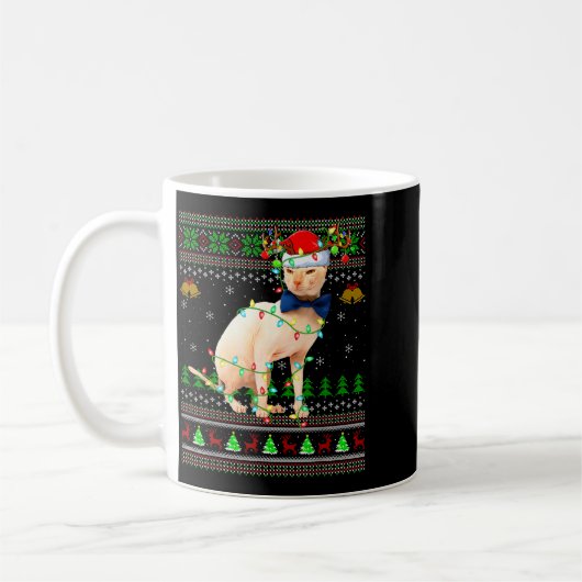Sphynx Cat Ugly Christmas Sweaters Holiday Santa C Koffiemok (Links)