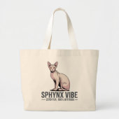 Sphynx Cat Vibe Under Sunlight Art Grote Tote Bag (Voorkant)
